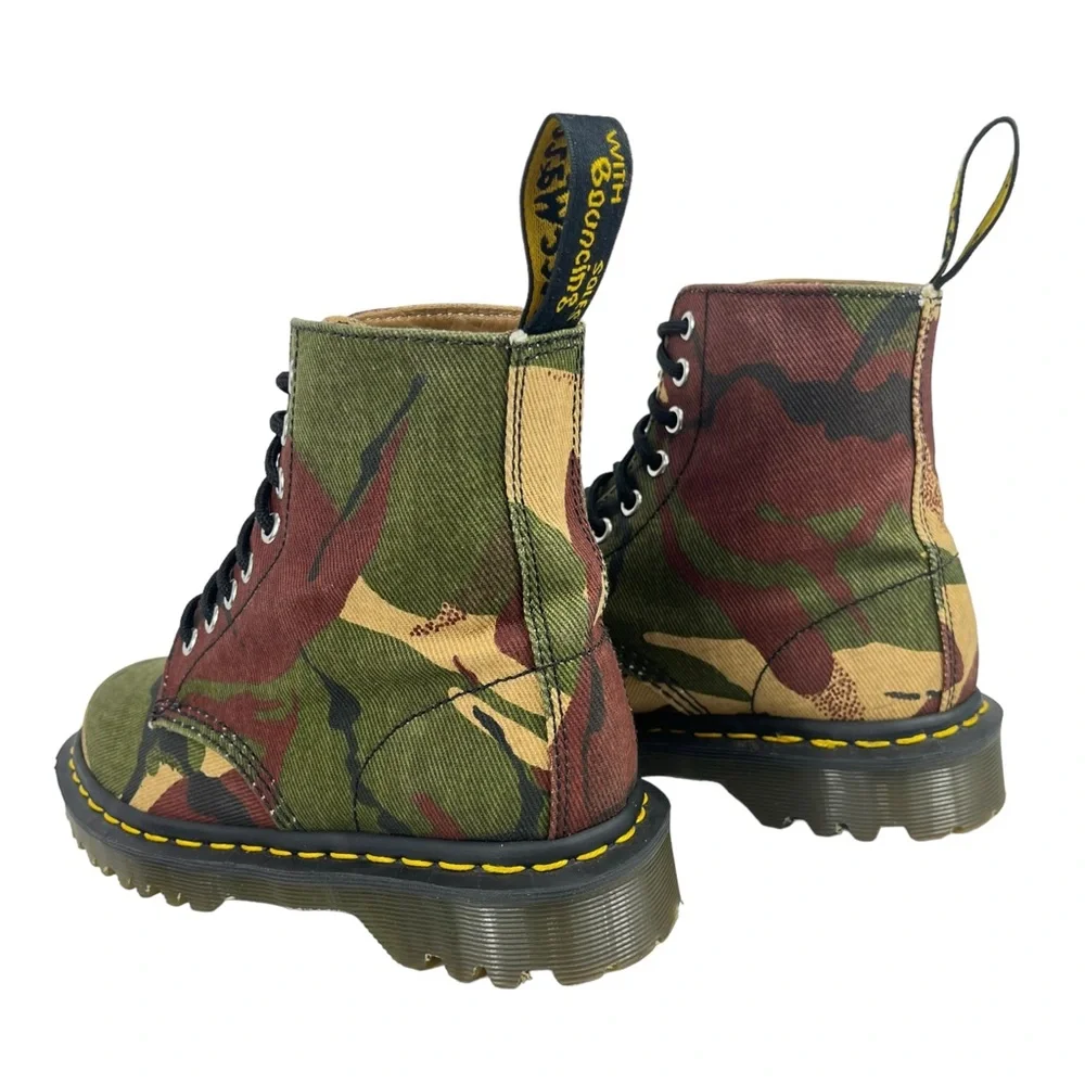 Dr. Martens Men 5‎ Women 6 Camo Lickwax Canvas Lace Up Boots Made in England